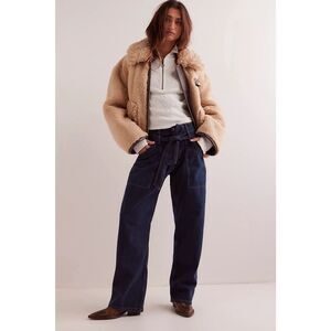 New Free People We The Free Blue Jay Belted Boyfriend Jeans Size 31